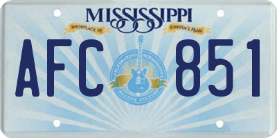 MS license plate AFC851