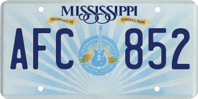 MS license plate AFC852