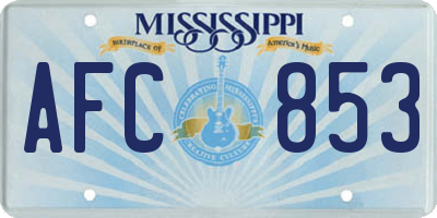 MS license plate AFC853