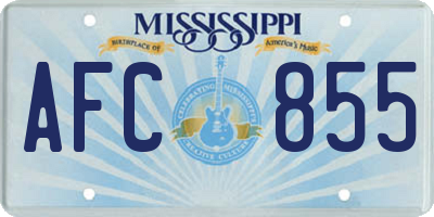 MS license plate AFC855