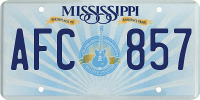 MS license plate AFC857