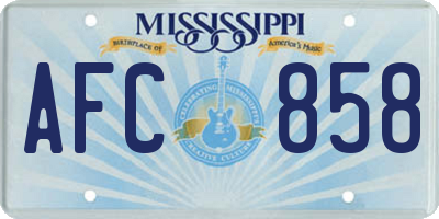 MS license plate AFC858