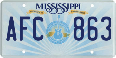 MS license plate AFC863