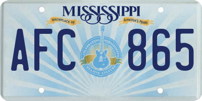 MS license plate AFC865