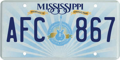 MS license plate AFC867