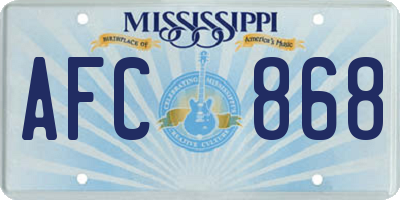 MS license plate AFC868