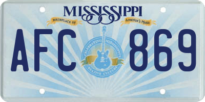 MS license plate AFC869