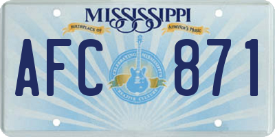 MS license plate AFC871