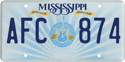 MS license plate AFC874