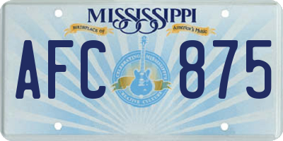 MS license plate AFC875