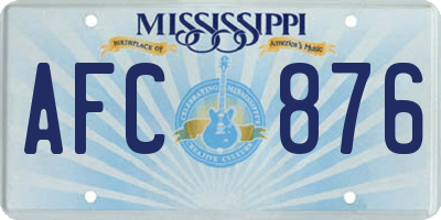 MS license plate AFC876