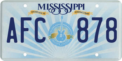 MS license plate AFC878