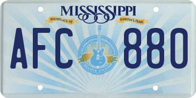 MS license plate AFC880