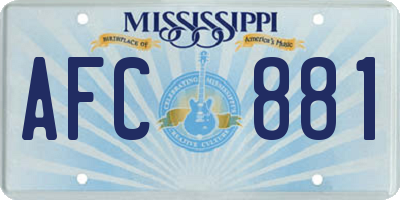 MS license plate AFC881