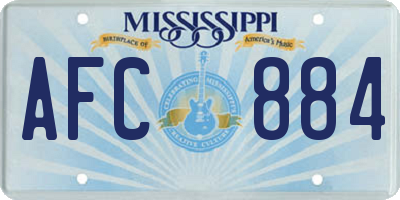 MS license plate AFC884