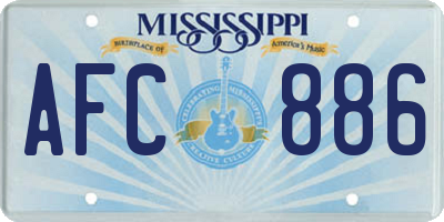 MS license plate AFC886