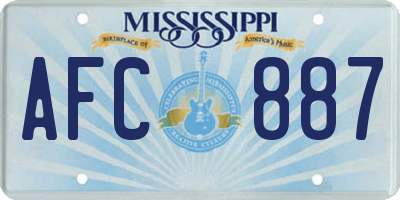 MS license plate AFC887