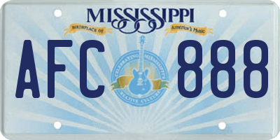 MS license plate AFC888