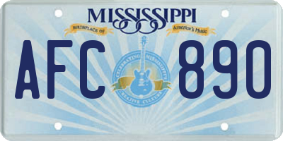 MS license plate AFC890