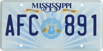 MS license plate AFC891