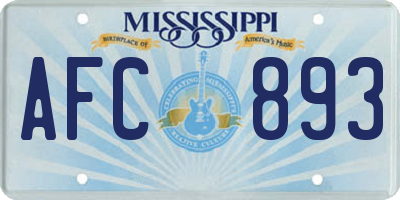 MS license plate AFC893