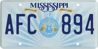 MS license plate AFC894