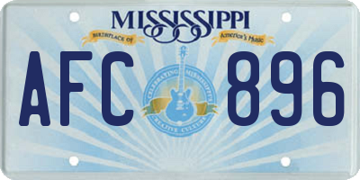 MS license plate AFC896