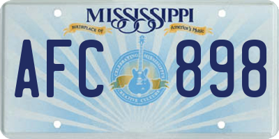 MS license plate AFC898