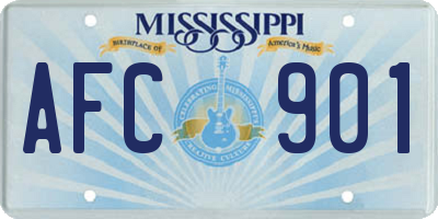 MS license plate AFC901