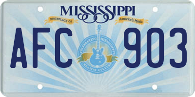 MS license plate AFC903