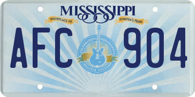 MS license plate AFC904