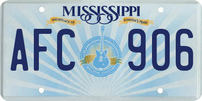 MS license plate AFC906