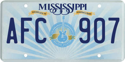 MS license plate AFC907