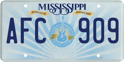 MS license plate AFC909
