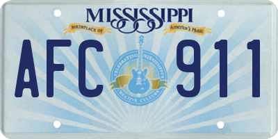 MS license plate AFC911