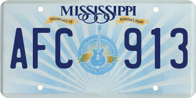 MS license plate AFC913