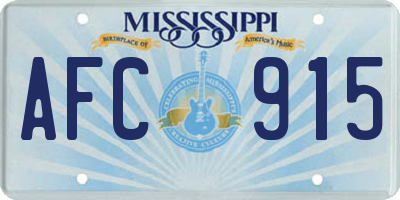 MS license plate AFC915