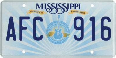 MS license plate AFC916