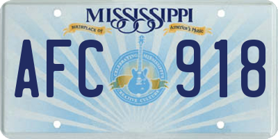 MS license plate AFC918