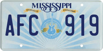 MS license plate AFC919