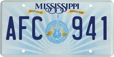 MS license plate AFC941