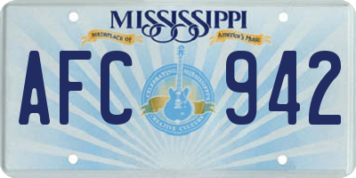 MS license plate AFC942