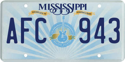 MS license plate AFC943