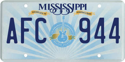 MS license plate AFC944