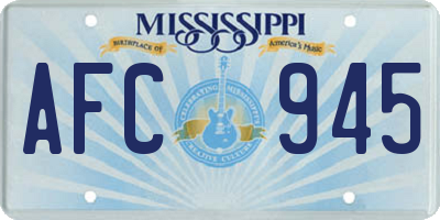 MS license plate AFC945