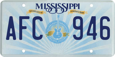 MS license plate AFC946