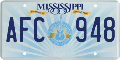 MS license plate AFC948