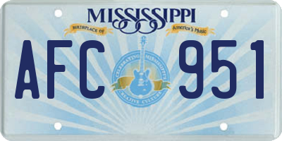 MS license plate AFC951