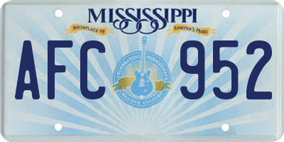 MS license plate AFC952