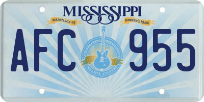 MS license plate AFC955